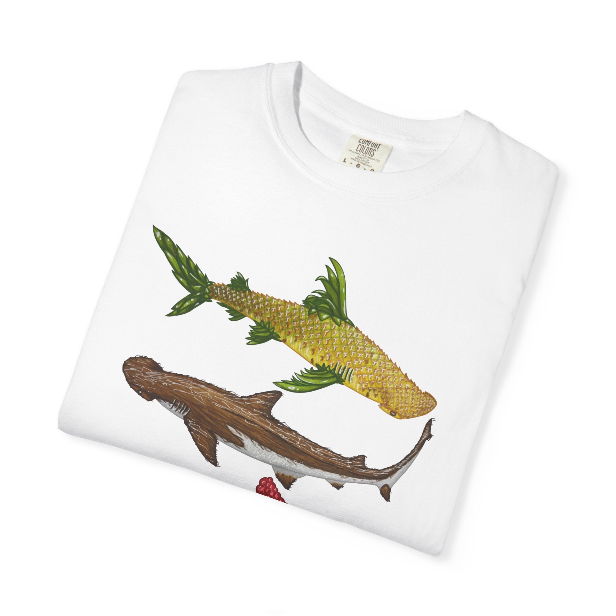 Fruit Sharks Selection 3 Pineapple Coconut Rasberry and Starfruit Unisex T-shirt