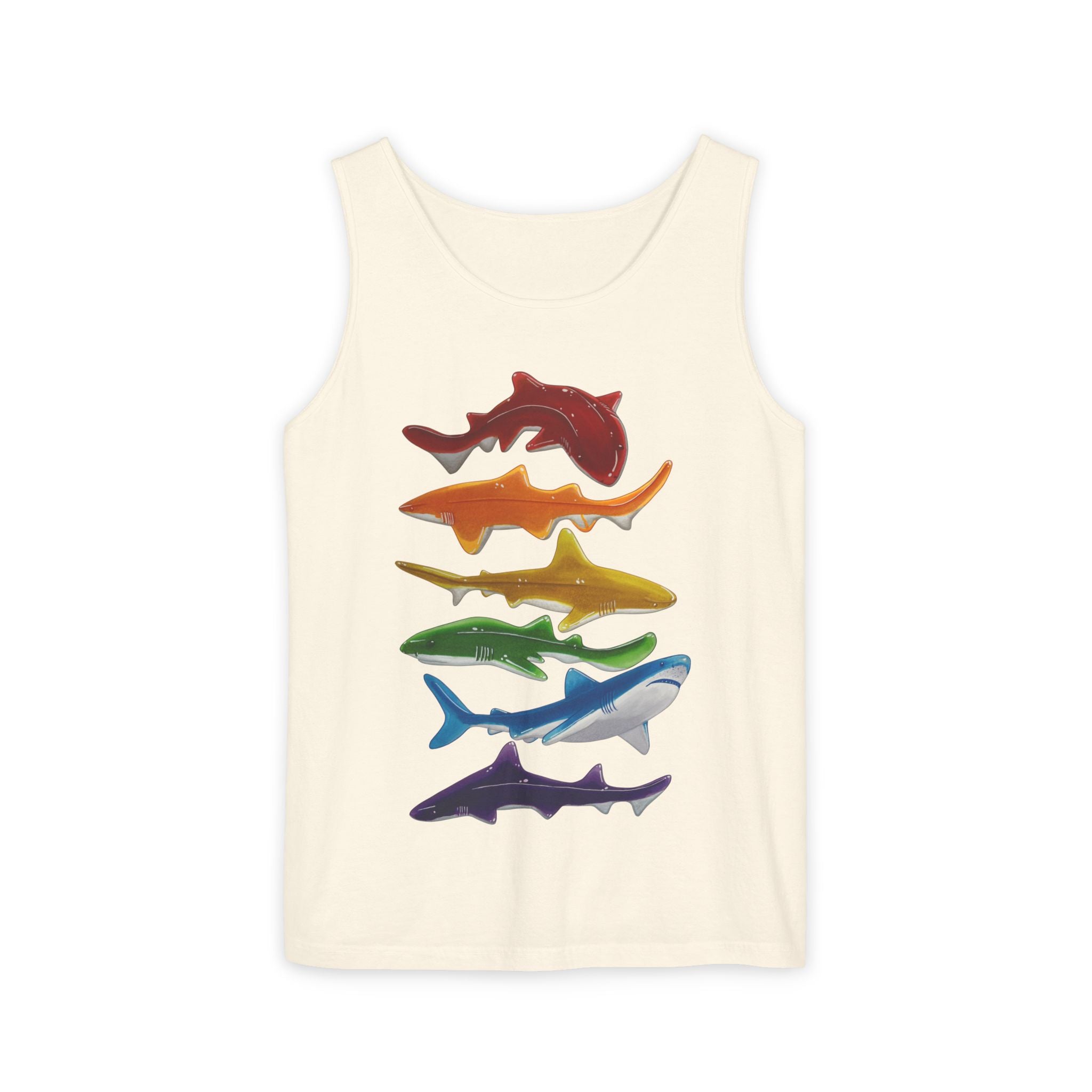 Rainbow Sharks Unisex Tank Top