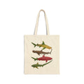 Fruit Sharks Selection 3 Pineapple Coconut Rasberry and Starfruit Cotton Canvas Tote Bag