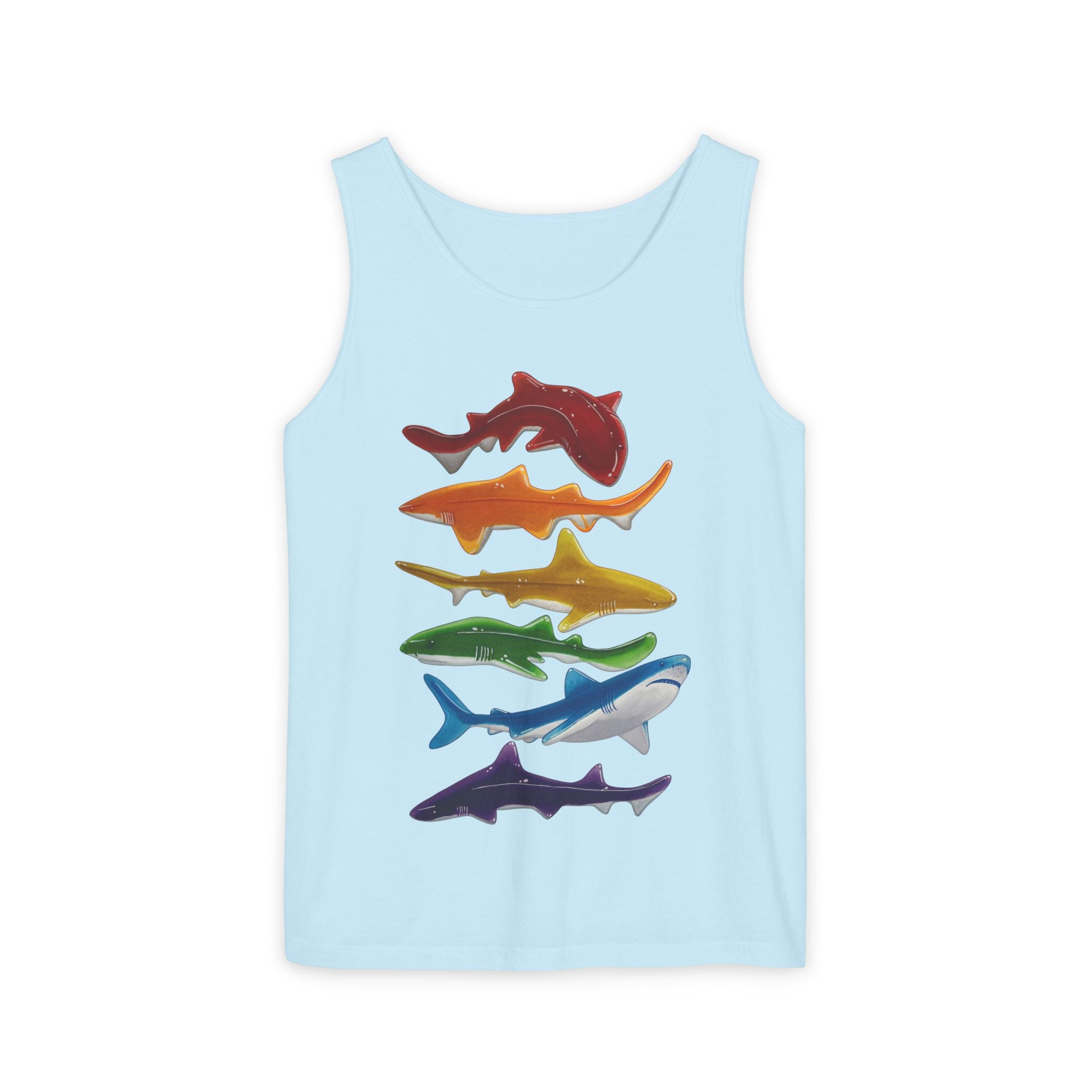Rainbow Sharks Unisex Tank Top
