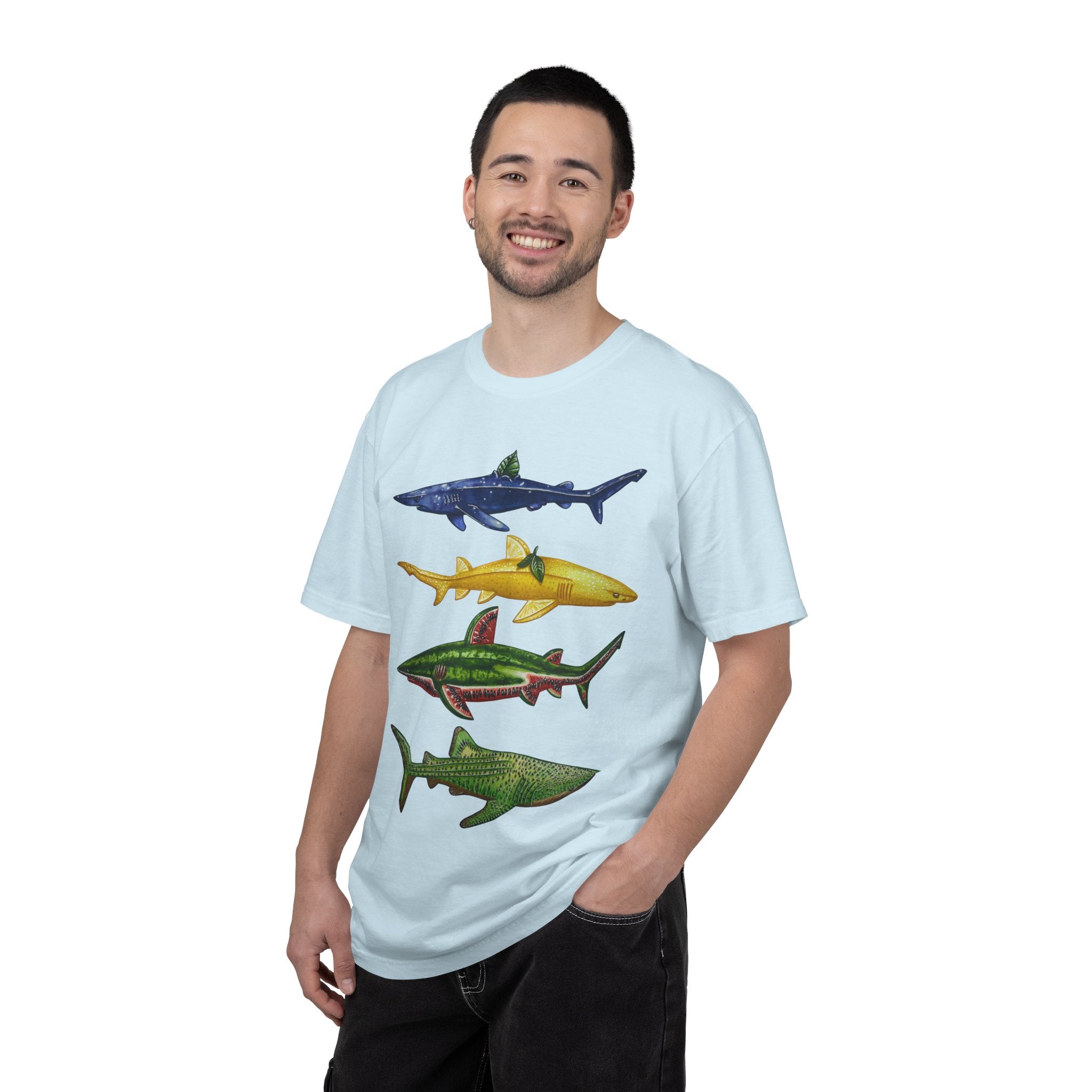 Fruit Sharks Selection 2 Blueberry Lemon Watermelon and Kiwi Unisex T-shirt