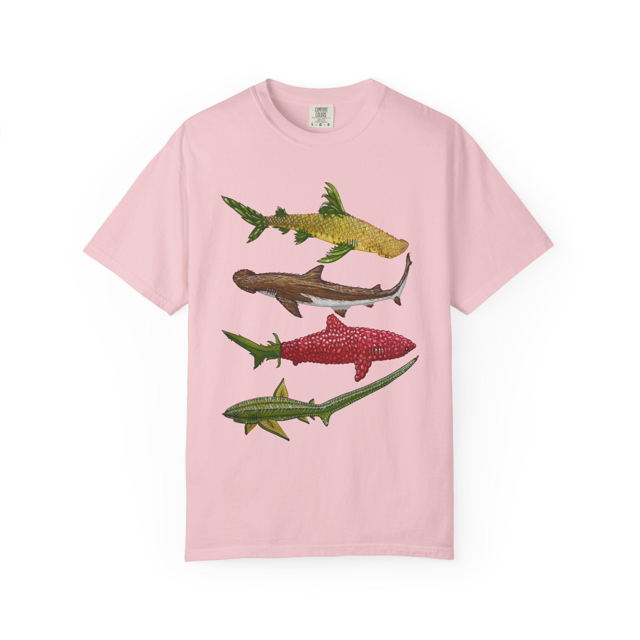 Fruit Sharks Selection 3 Pineapple Coconut Rasberry and Starfruit Unisex T-shirt