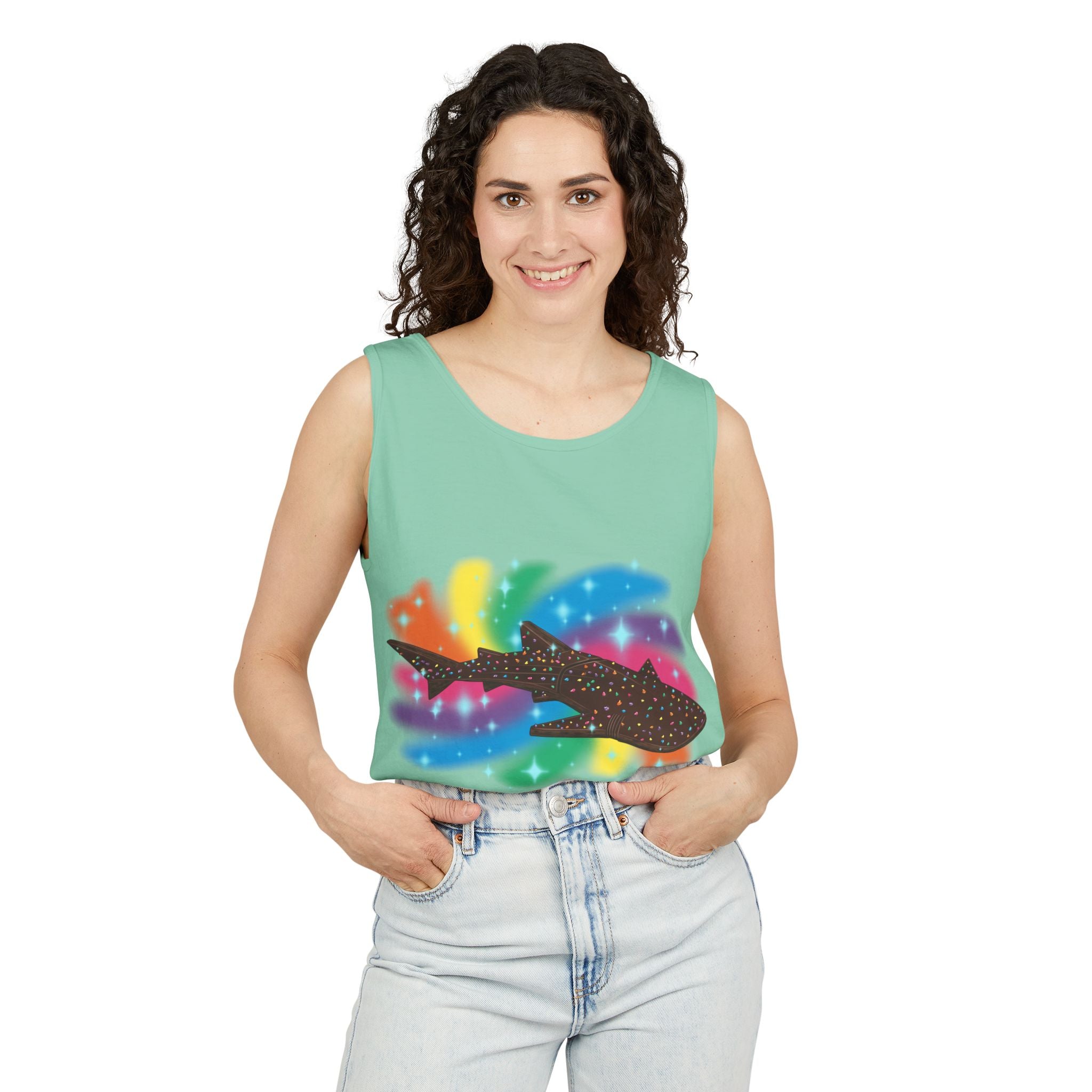 Cosmic Brownie Whale Shark Unisex Tank Top