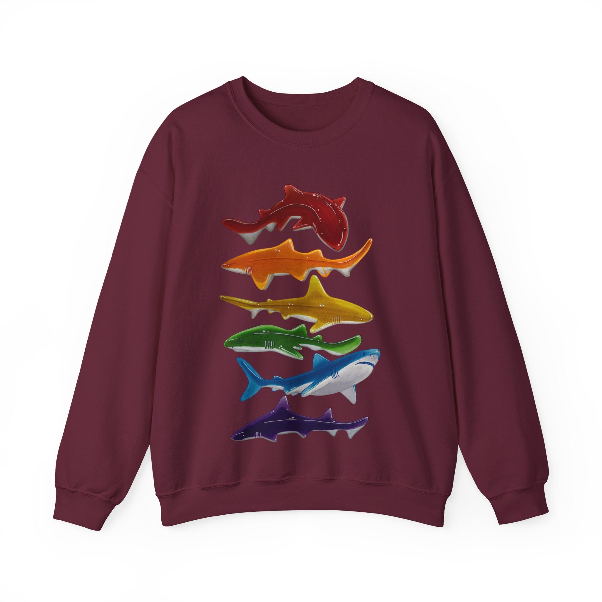 Rainbow Gummy Sharks Unisex Crewneck Sweatshirt