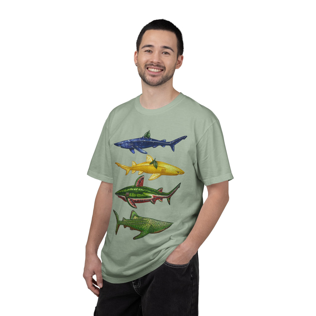 Fruit Sharks Selection 2 Blueberry Lemon Watermelon and Kiwi Unisex T-shirt