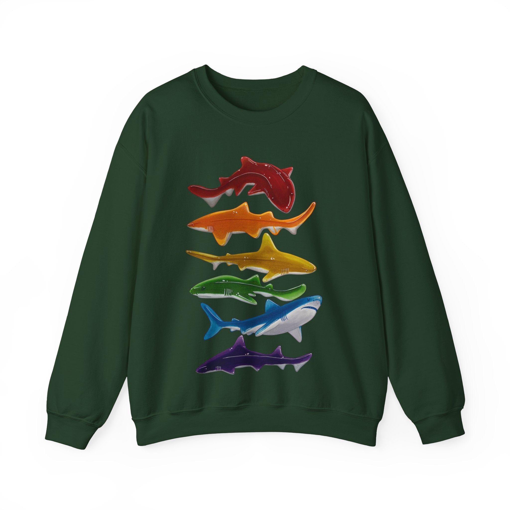 Rainbow Gummy Sharks Unisex Crewneck Sweatshirt