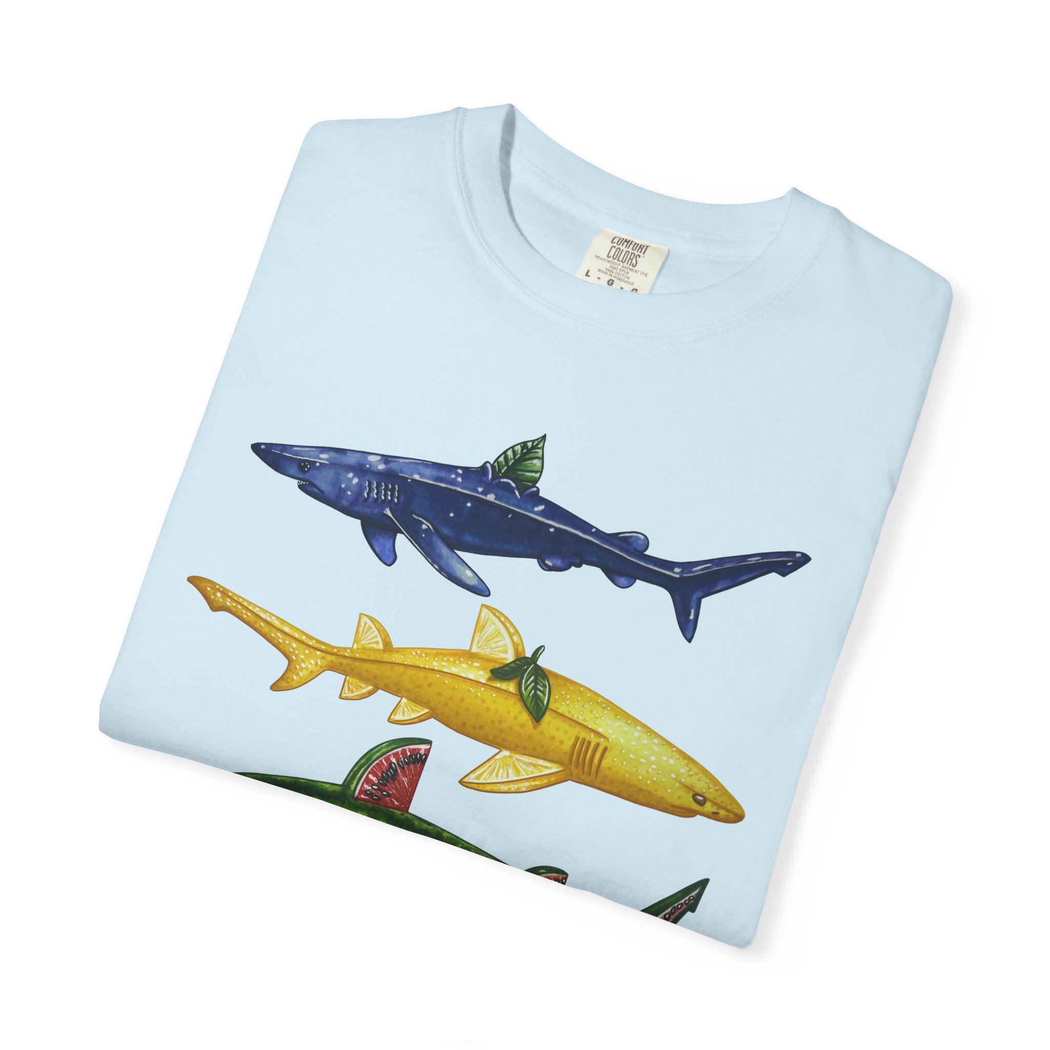 Fruit Sharks Selection 2 Blueberry Lemon Watermelon and Kiwi Unisex T-shirt