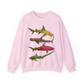 Fruit Sharks Selection 3 Pineapple Coconut Rasberry and Starfruit Unisex Crewneck Sweatshirt