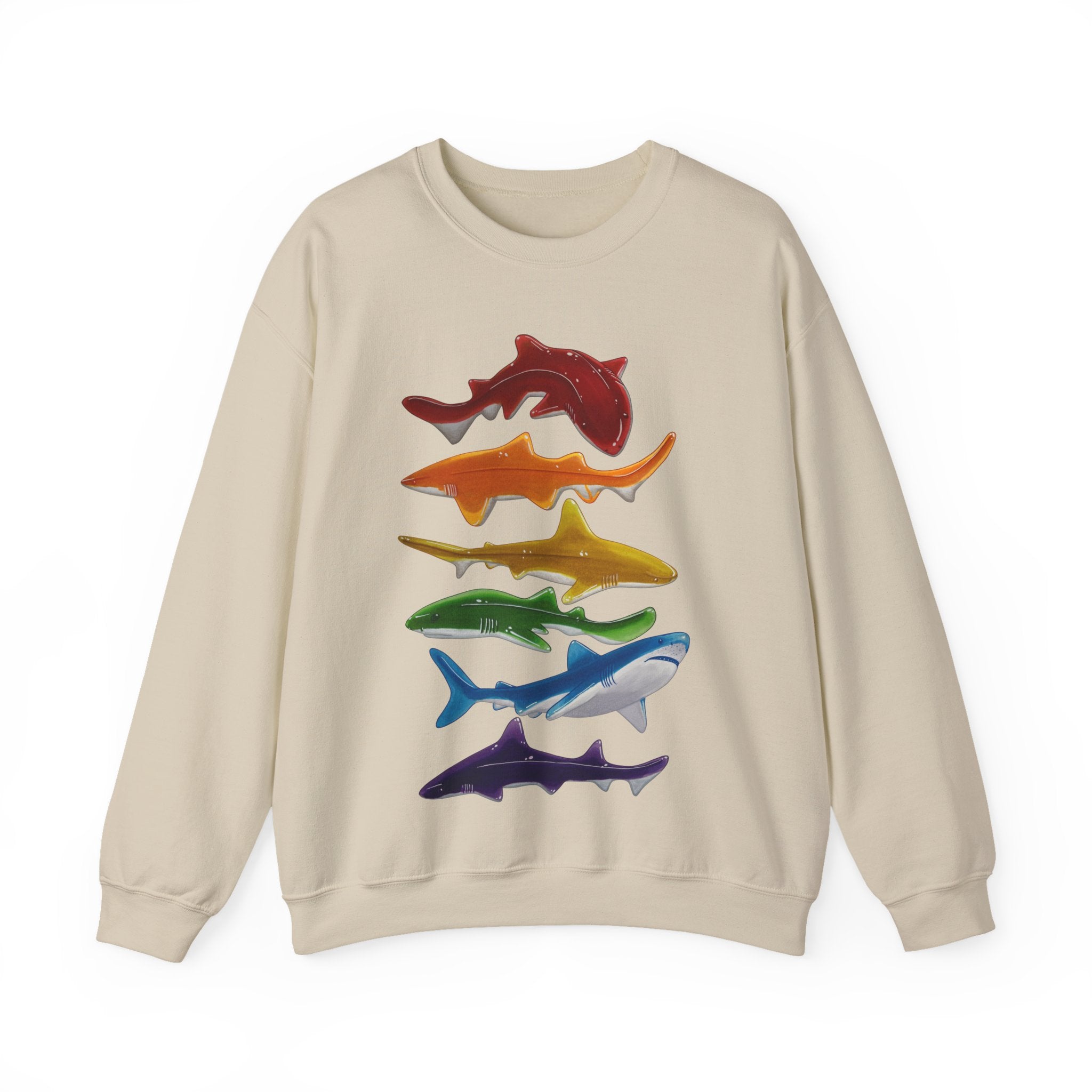 Rainbow Gummy Sharks Unisex Crewneck Sweatshirt