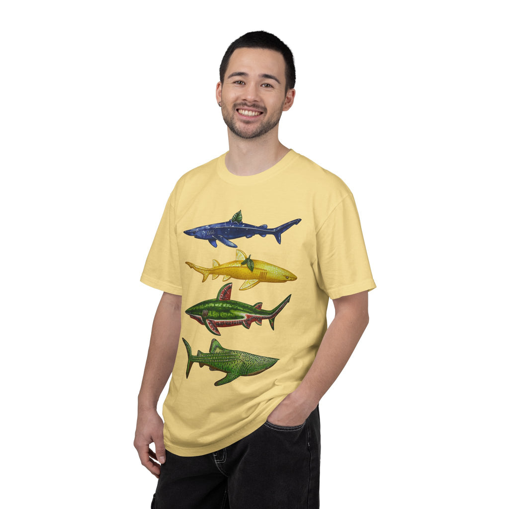 Fruit Sharks Selection 2 Blueberry Lemon Watermelon and Kiwi Unisex T-shirt