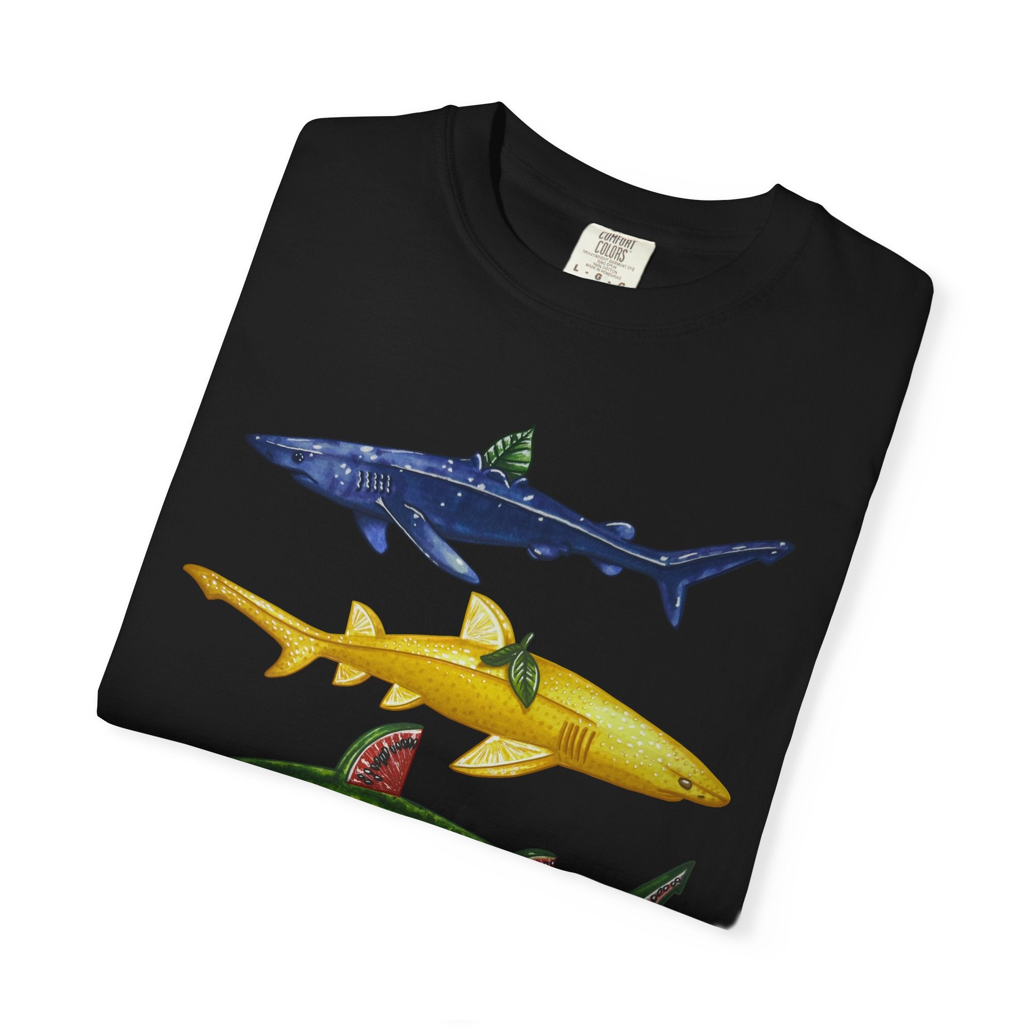 Fruit Sharks Selection 2 Blueberry Lemon Watermelon and Kiwi Unisex T-shirt