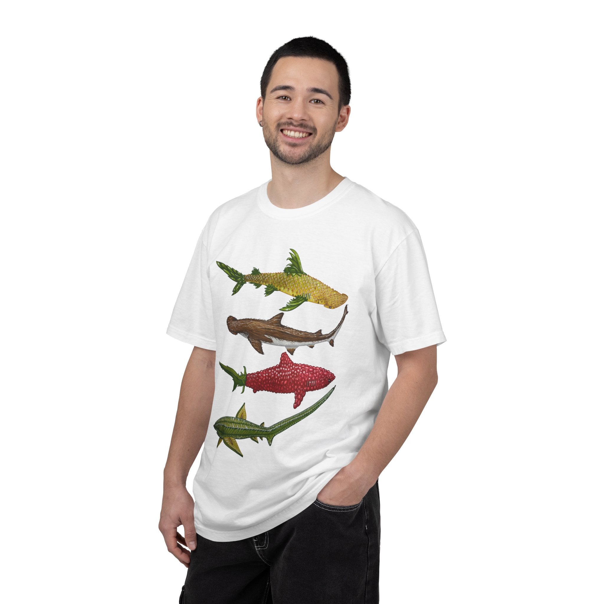 Fruit Sharks Selection 3 Pineapple Coconut Rasberry and Starfruit Unisex T-shirt