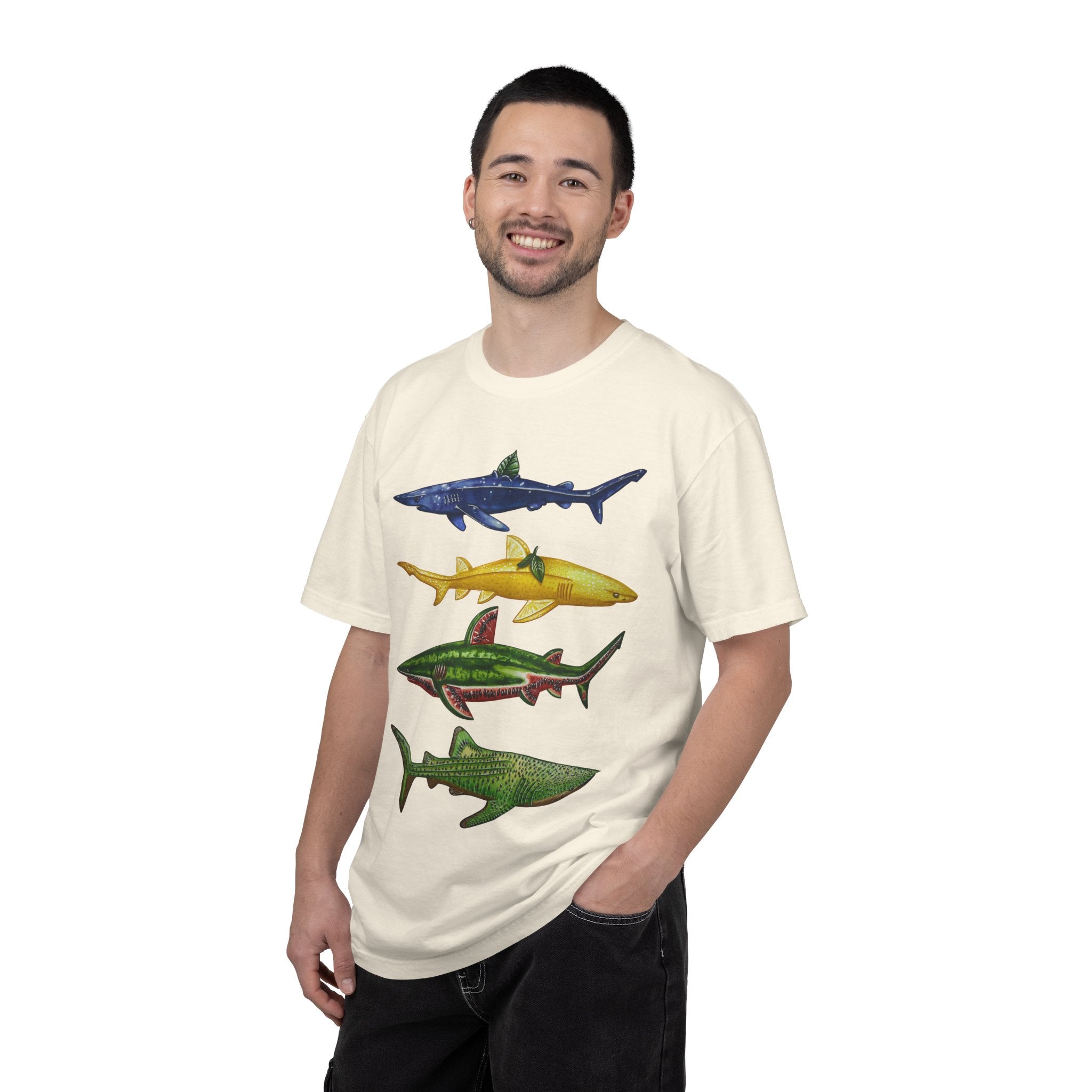 Fruit Sharks Selection 2 Blueberry Lemon Watermelon and Kiwi Unisex T-shirt