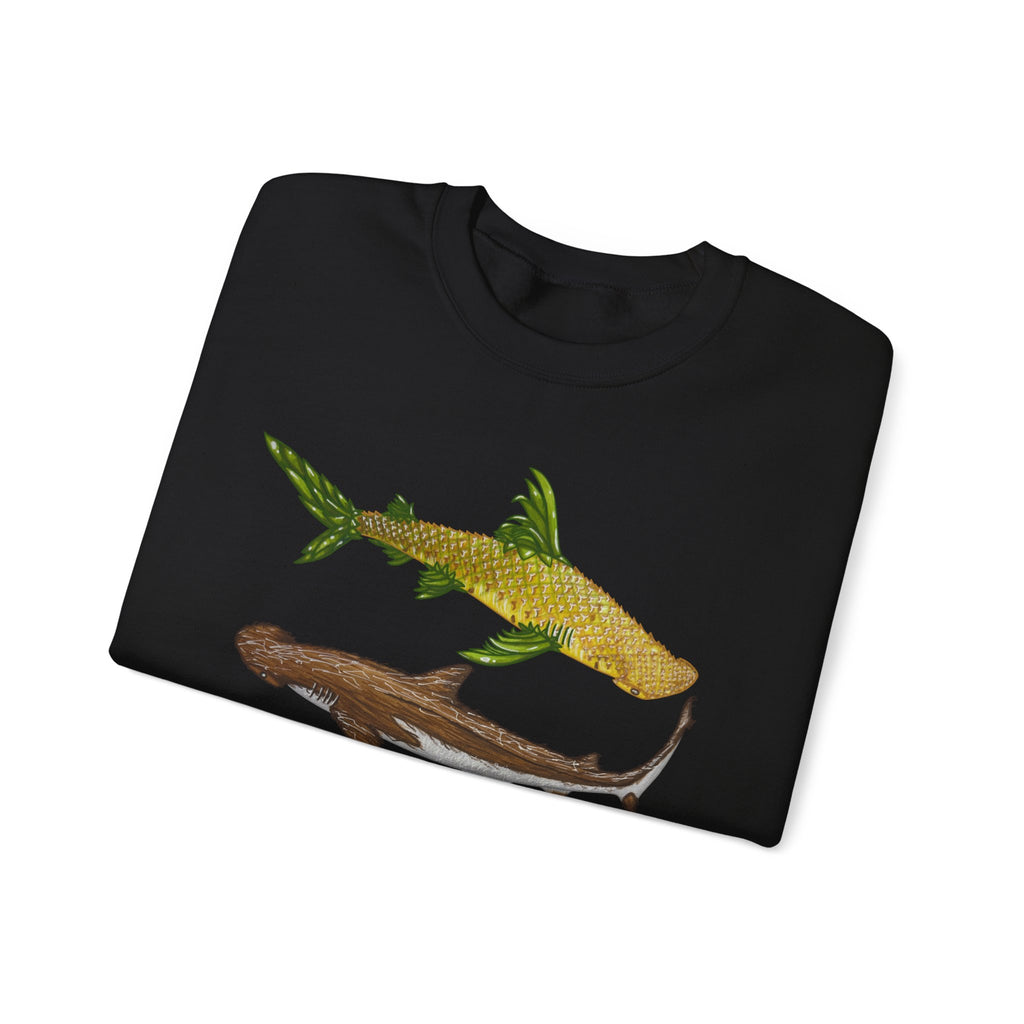Fruit Sharks Selection 3 Pineapple Coconut Rasberry and Starfruit Unisex Crewneck Sweatshirt
