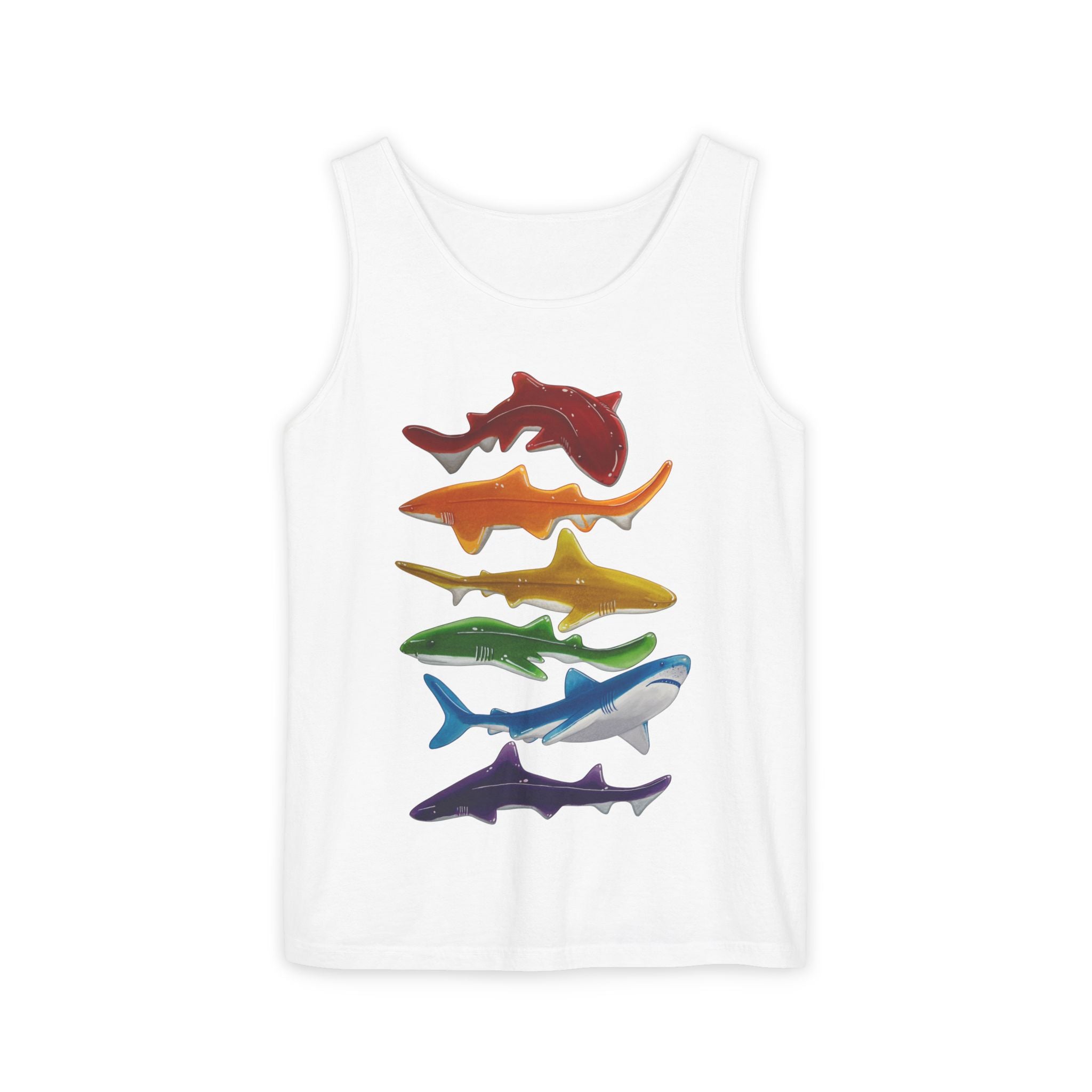 Rainbow Sharks Unisex Tank Top