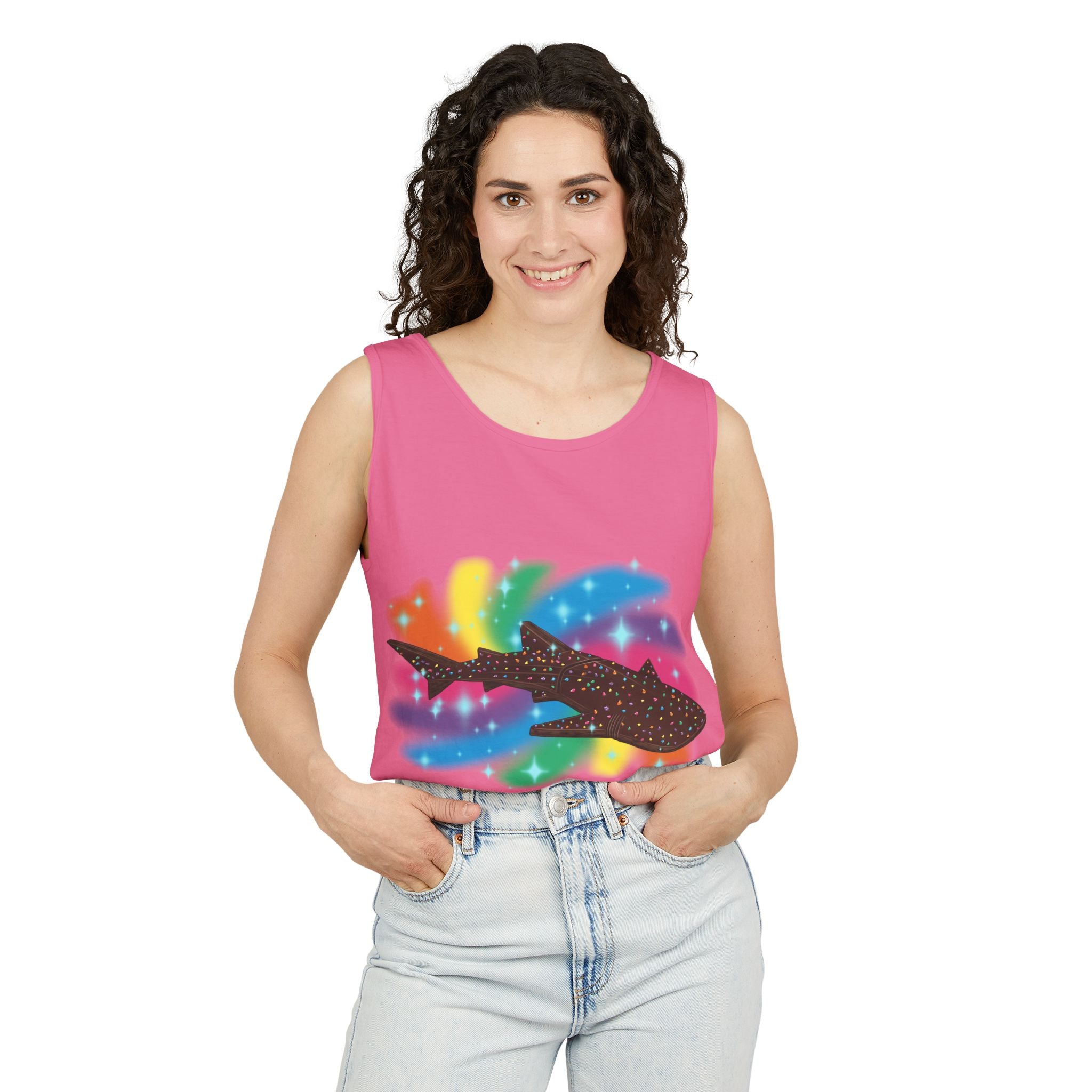 Cosmic Brownie Whale Shark Unisex Tank Top