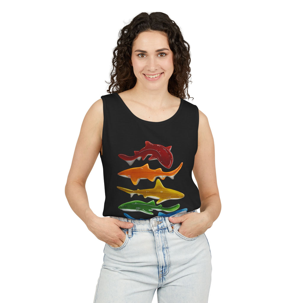 Rainbow Sharks Unisex Tank Top