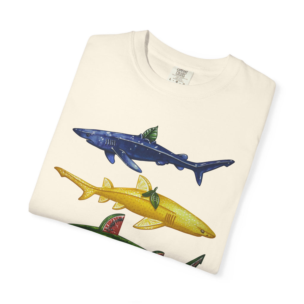 Fruit Sharks Selection 2 Blueberry Lemon Watermelon and Kiwi Unisex T-shirt