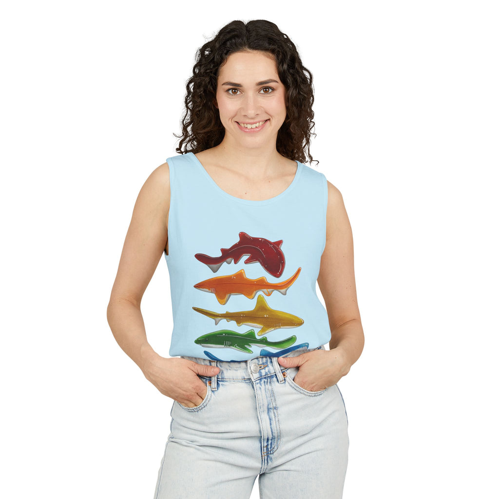 Rainbow Sharks Unisex Tank Top