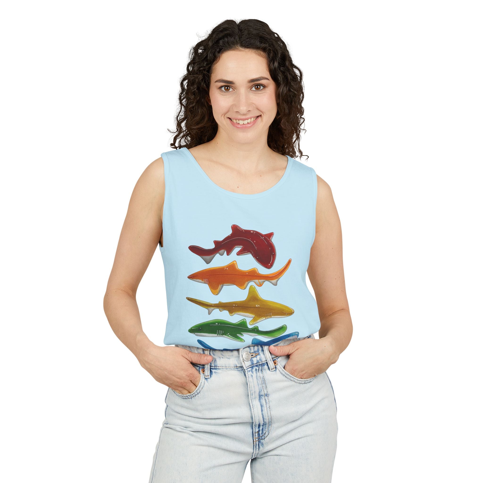 Rainbow Sharks Unisex Tank Top
