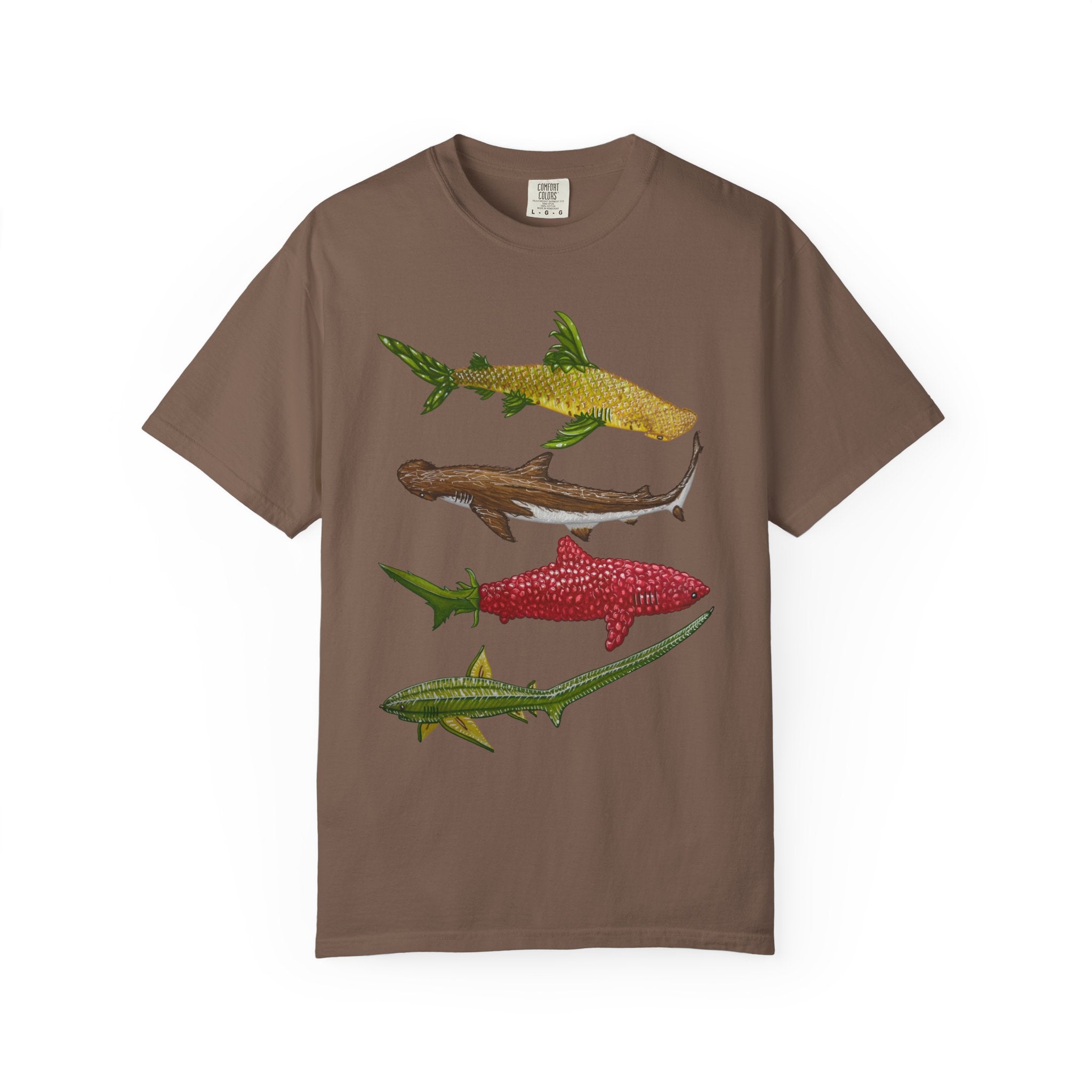 Fruit Sharks Selection 3 Pineapple Coconut Rasberry and Starfruit Unisex T-shirt
