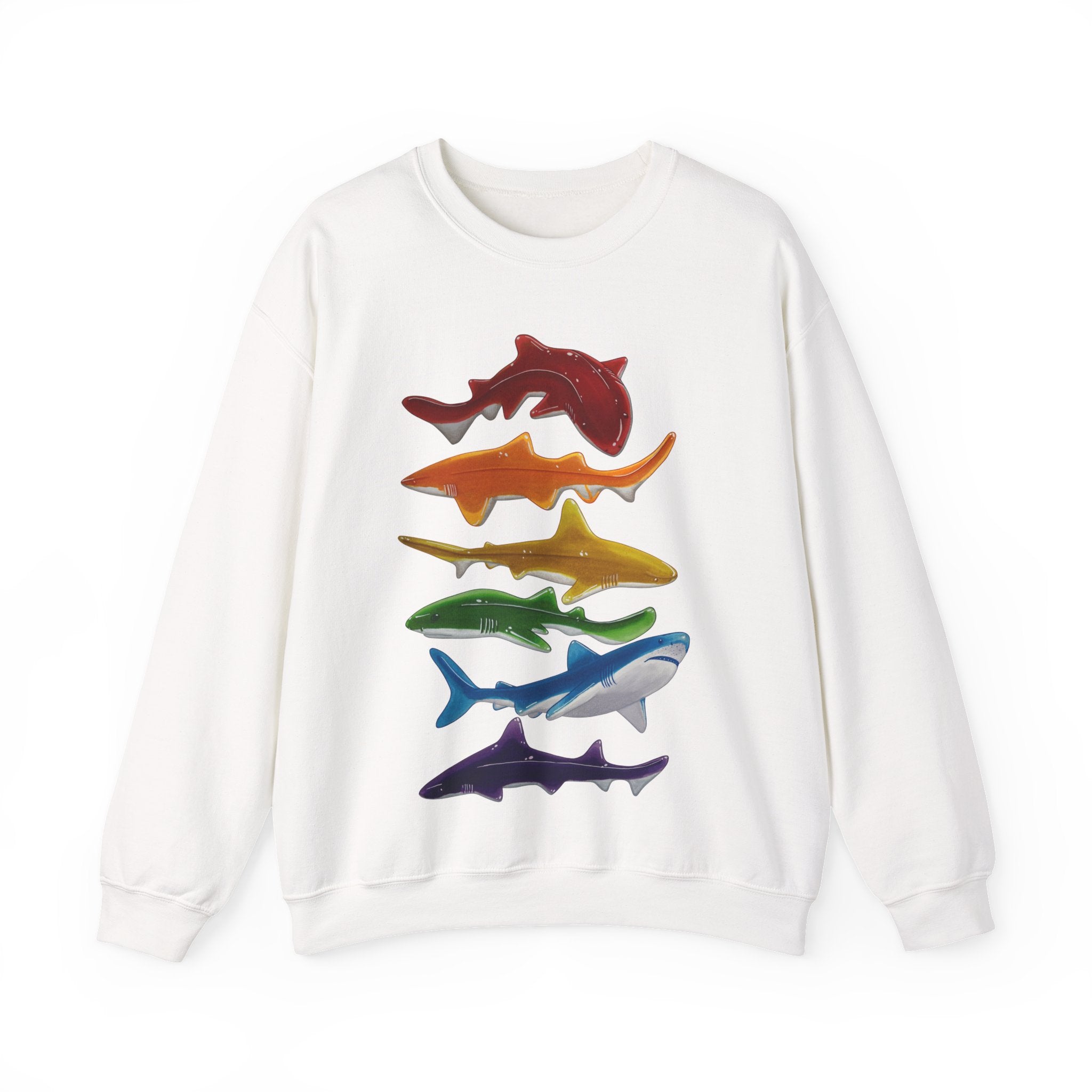 Rainbow Gummy Sharks Unisex Crewneck Sweatshirt