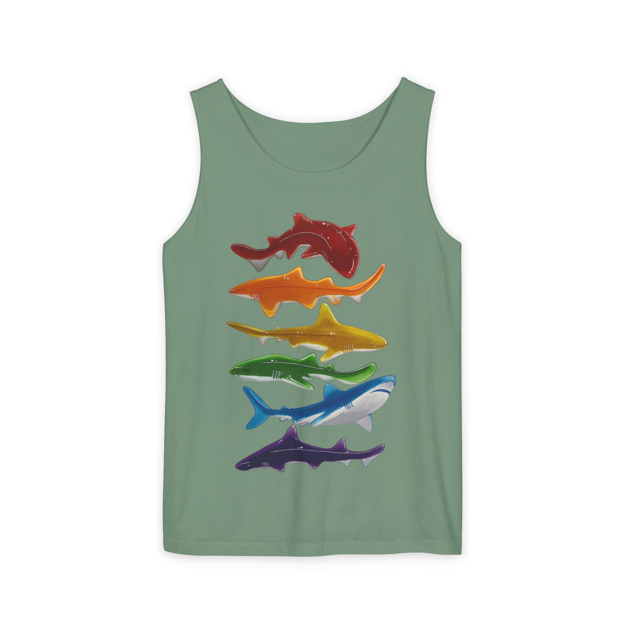 Rainbow Sharks Unisex Tank Top