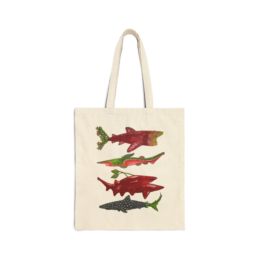 Fruit Sharks Selection 4 Cotton Canvas Tote Bag