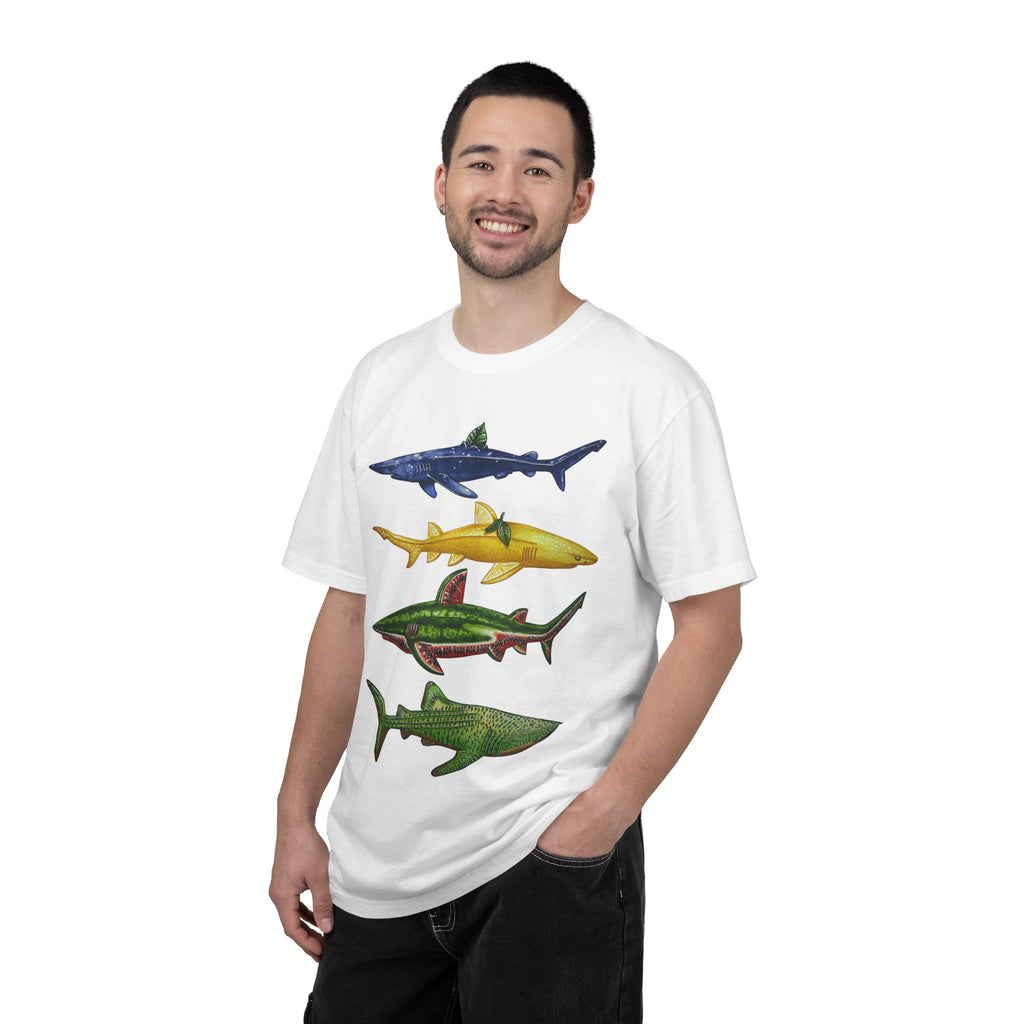 Fruit Sharks Selection 2 Blueberry Lemon Watermelon and Kiwi Unisex T-shirt