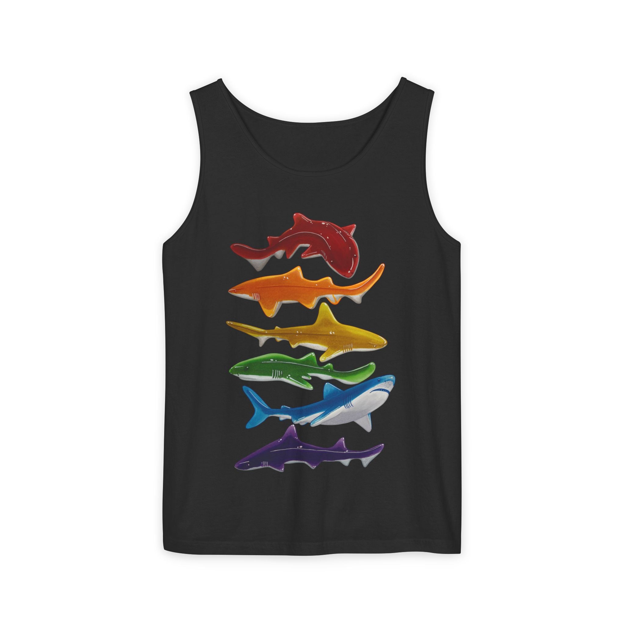 Rainbow Sharks Unisex Tank Top