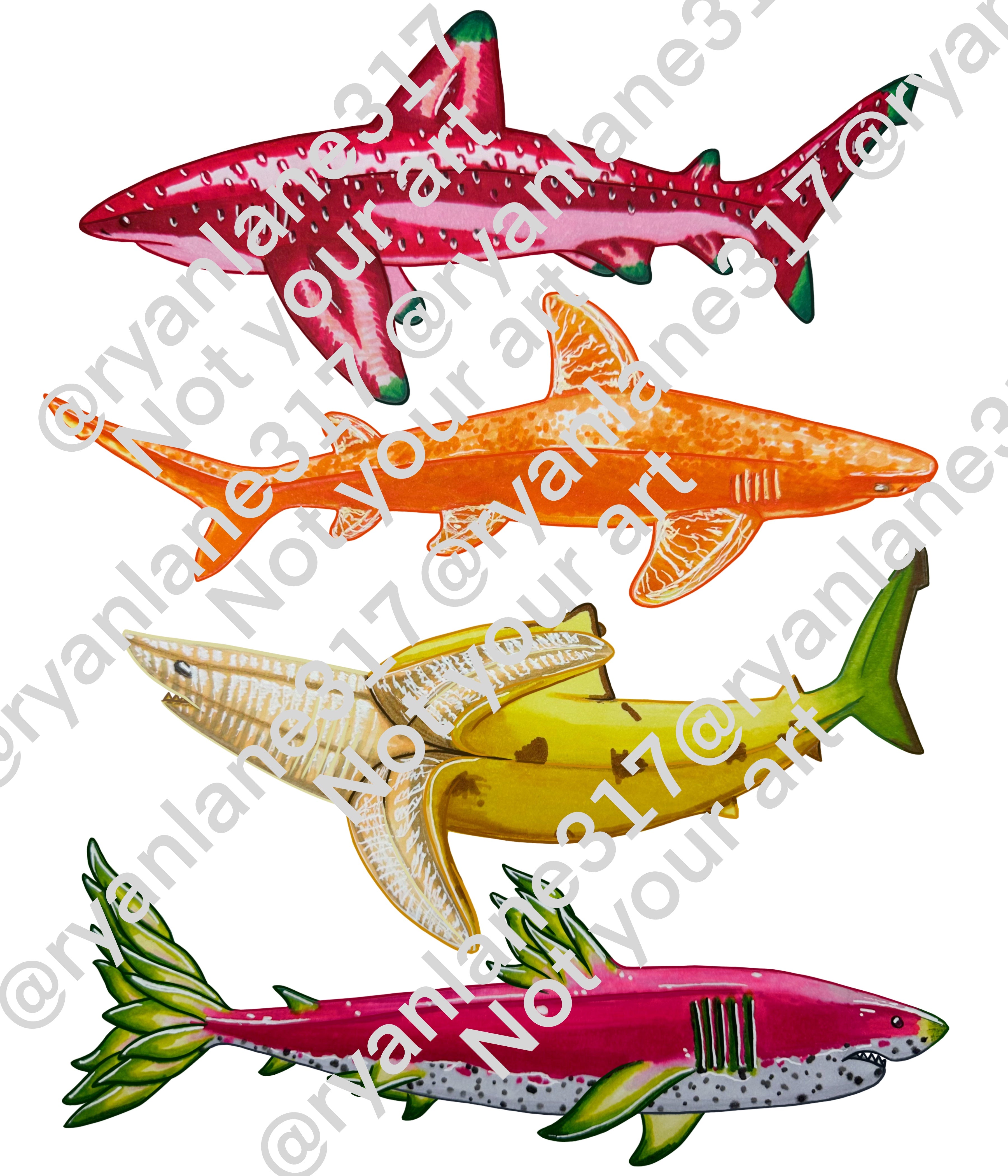 Fruit Sharks Page 1 Digital File