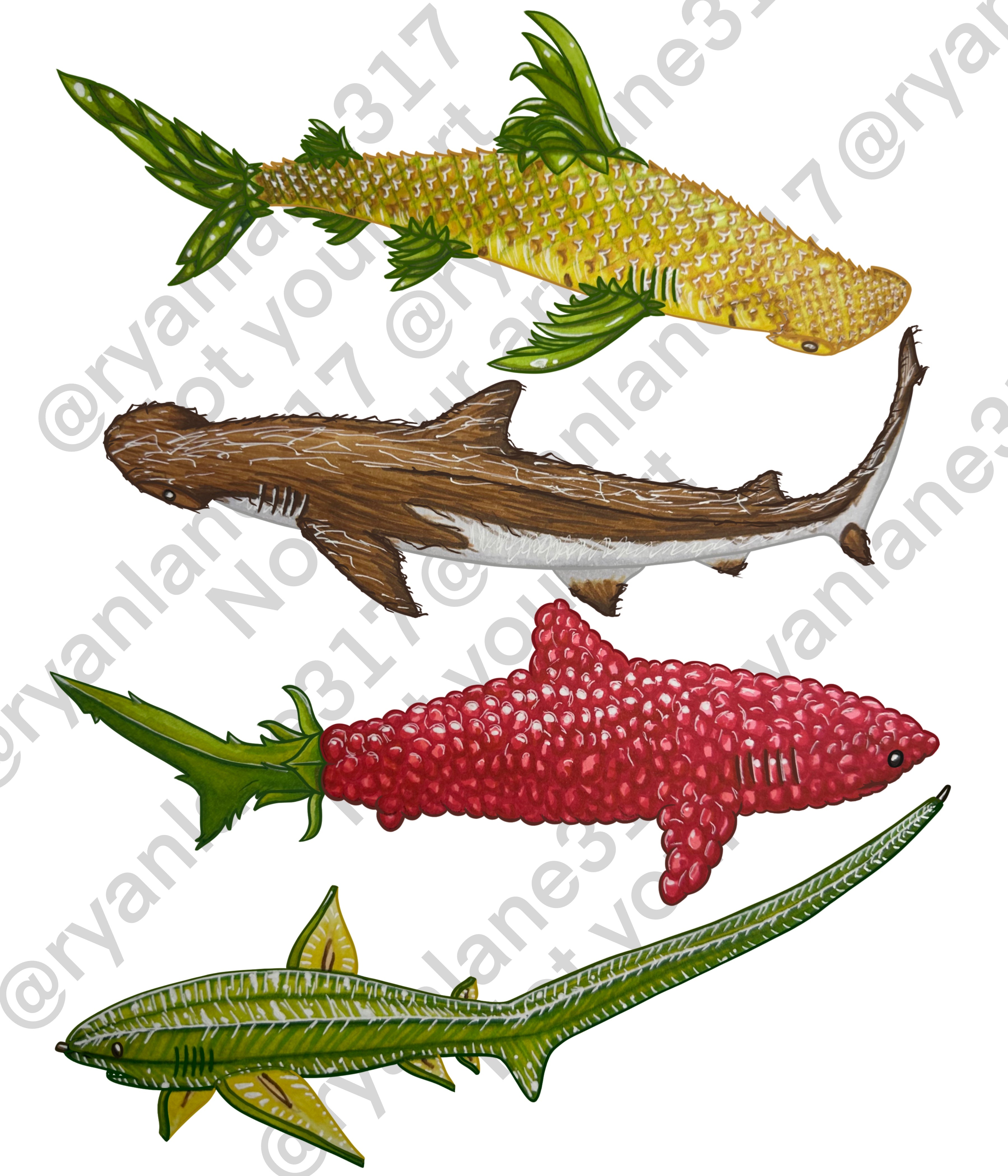 Fruit Sharks Page 3 Digital File