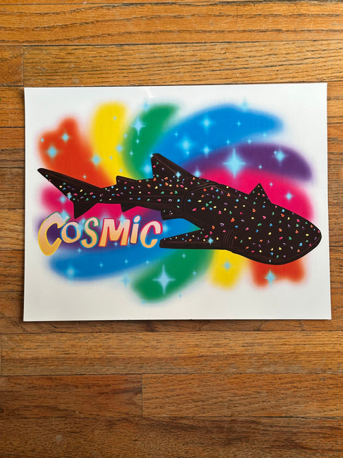 Cosmic Brownie Whale Shark Art Print Wall/Home Decor