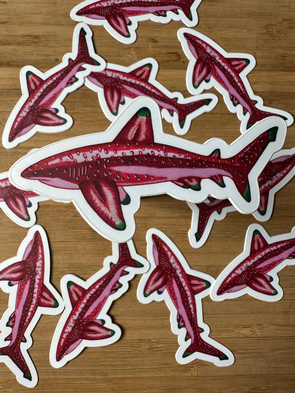 Fruit Shark Stickers 3''x 1.5''