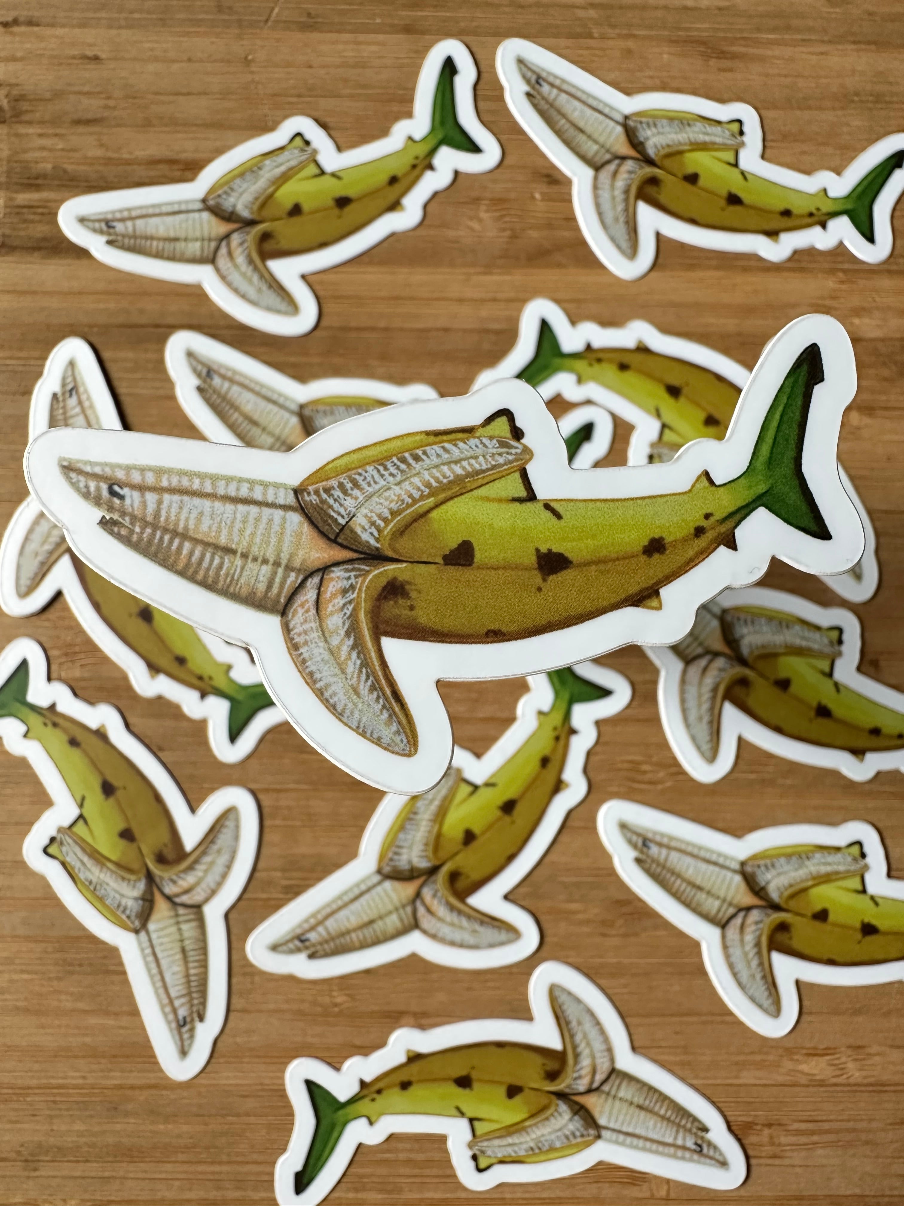 Fruit Shark Stickers 3''x 1.5''