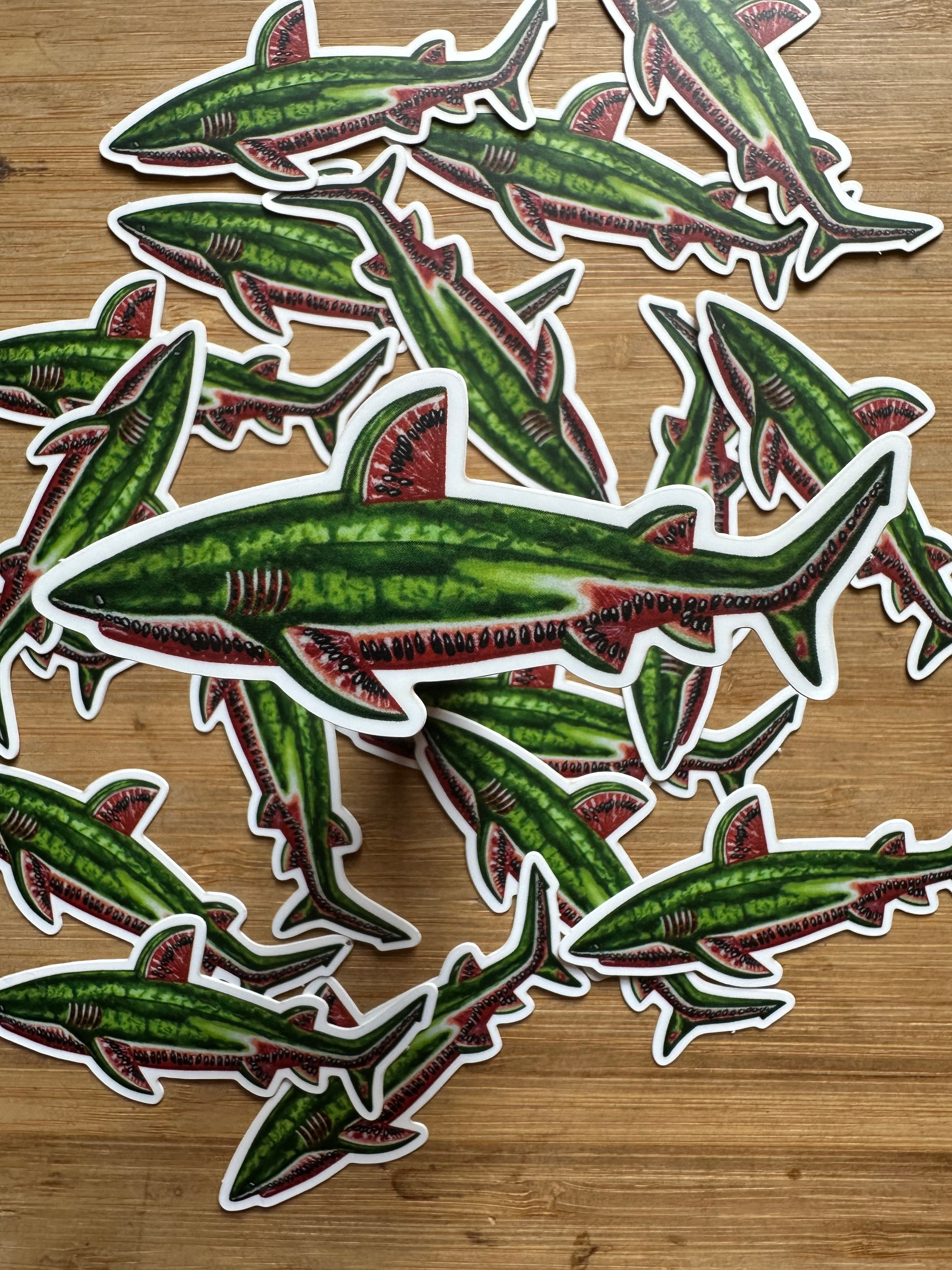 Fruit Shark Stickers 3''x 1.5''