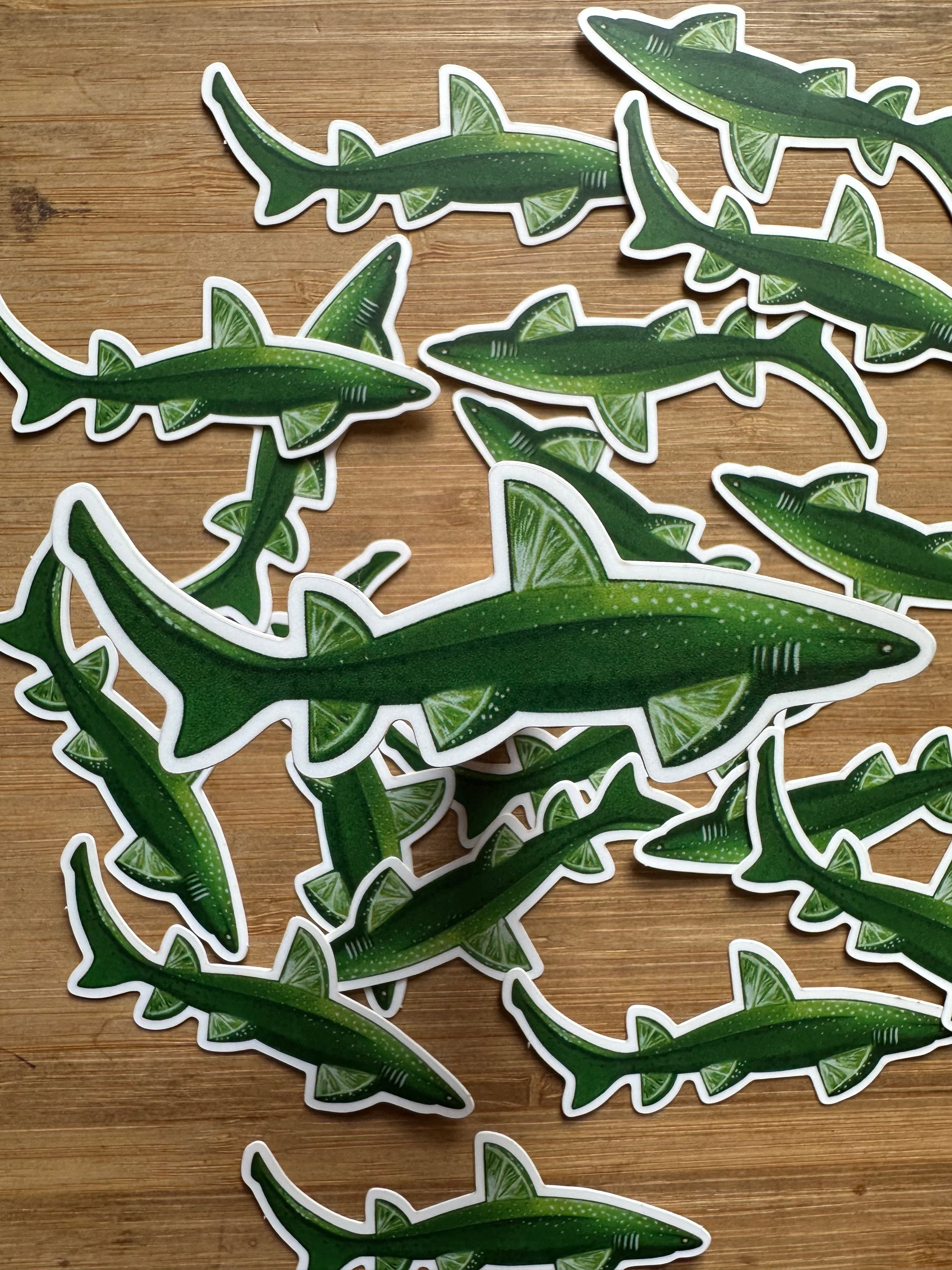 Fruit Shark Stickers 3''x 1.5''